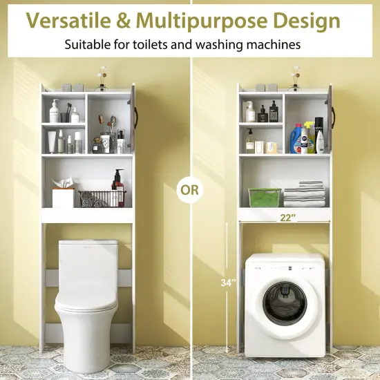 4-Tier Space-saving Toilet Sorage Cabinet with Open Shelves {3}
