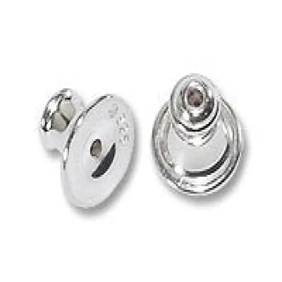 JewelrySupply Earring Backs with Rubber Insert 6mm Sterling Silver (1 Pair of Sterling Silver Earring Backs) {2}