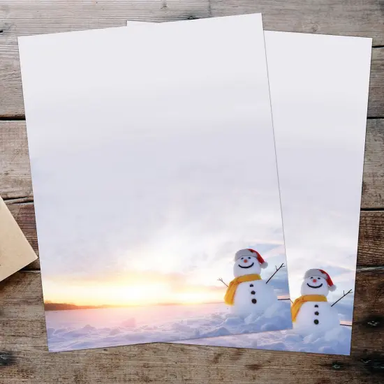 Great Papers! Snowman Sunset Holiday Letterhead, Invitations and Announcements, Printer Friendly, 8.5"x11", 80 Pack {3}