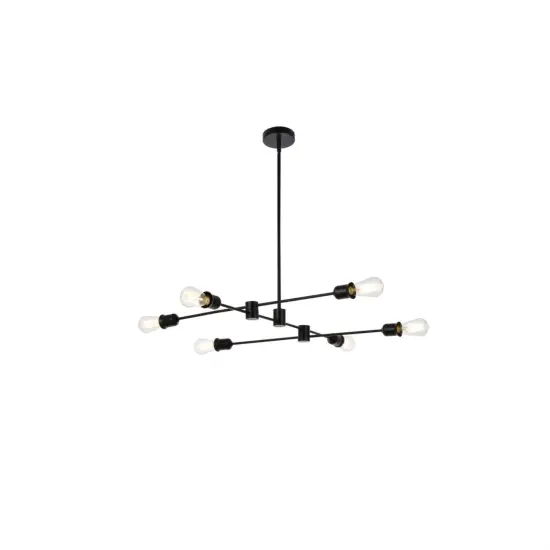 Xavier 6 lights pendant in black {1}
