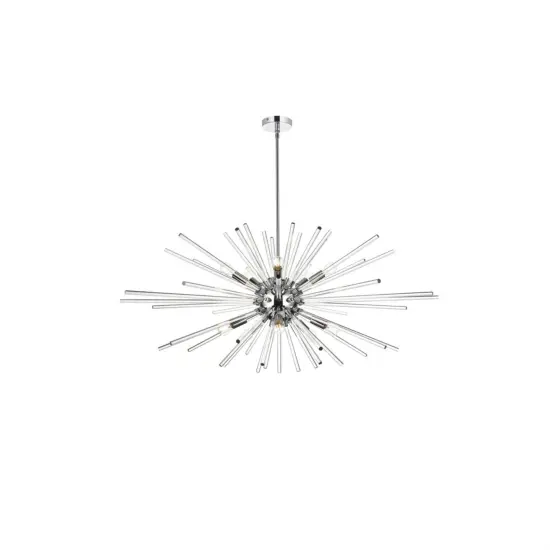 Sienna 46 inch crystal rod pendant in chrome {1}