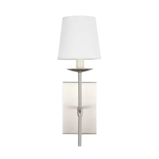 Eclipse 1 light Burnished Nickel and White shade wall sconce {3}