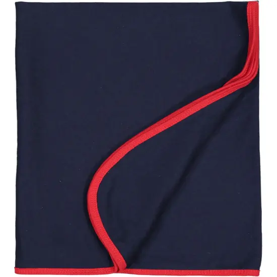 Baby Blanket - 100% Cotton, Various Colors by Rabbit Skins&reg; Navy - red {1}