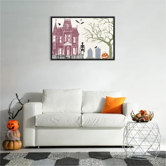 Haunted House I Color by Anne Tavoletti Canvas Art Framed {5}