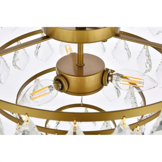 Ella 16 inch flush mount in brass {6}
