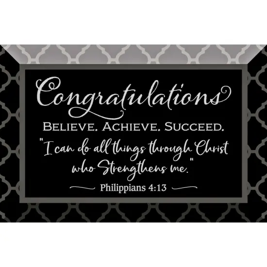 Dexsa Congratulations Glass Plaque with Easel 4 inches x 6 inches {1}