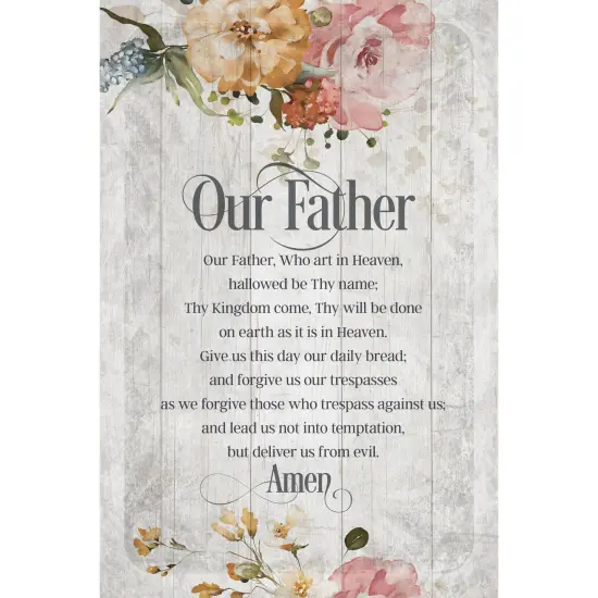 Dexsa Our Father Symbols of Faith Inspirational Wood Plaque 6 inches x 9 inches {1}