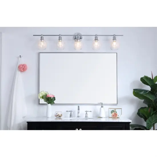 Collier 5 light Chrome and Clear glass Wall sconce {2}