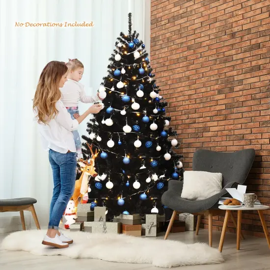 6 Feet Hinged Artificial Halloween Christmas Tree with 1036 Branch Tips {3}