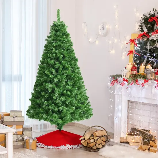 6 Feet Pre-lit Fiber Optic Artificial Christmas Tree with 617 Branch Tips {2}