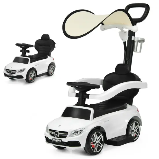 3-in-1 Mercedes Benz Ride-on Toddler Sliding Car White {1}