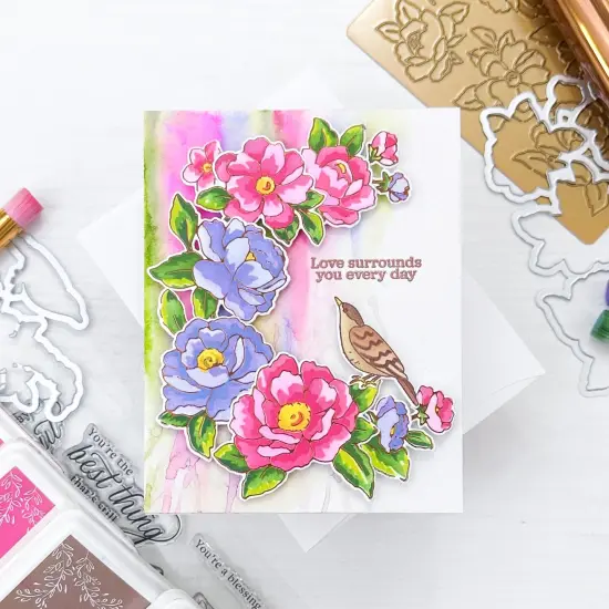 Pinkfresh Studio Hot Foil Plate-Peony Fantasy {5}