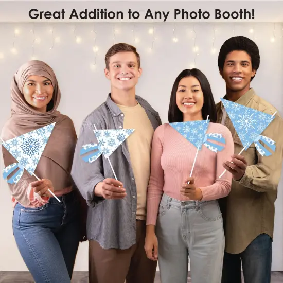 Big Dot of Happiness Blue Snowflakes - Triangle Winter Holiday Party Photo Props - Pennant Flag Centerpieces - Set of 20 {6}