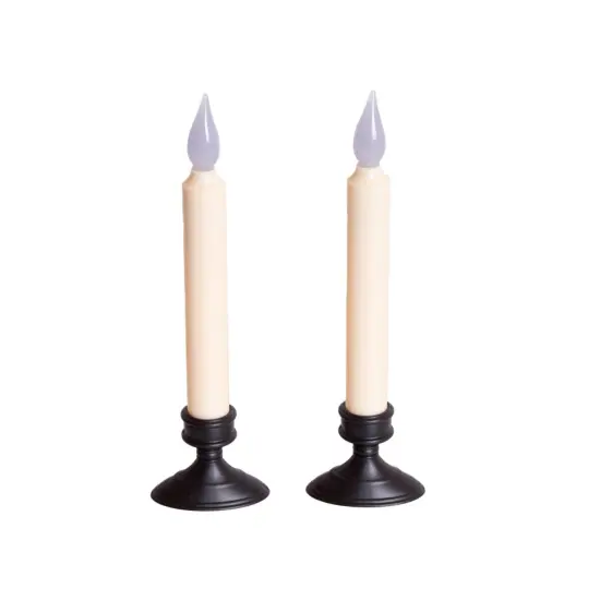 Delighted Home LED Window Candles, Battery Powered Flameless Tapers, Indoor Year Round and Holiday Decor, Ivory, 2 Pack {1}