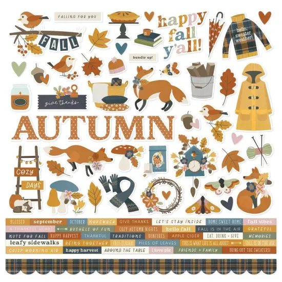 Simple Stories Cardstock Stickers 12"X12"-Acorn Lane {1}