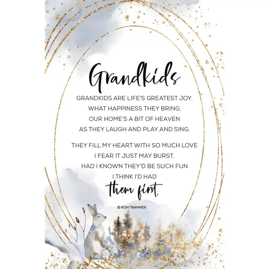 Dexsa Grandkids Wood Plaque with Easel and Hanger 6 inches x 9 inches {1}