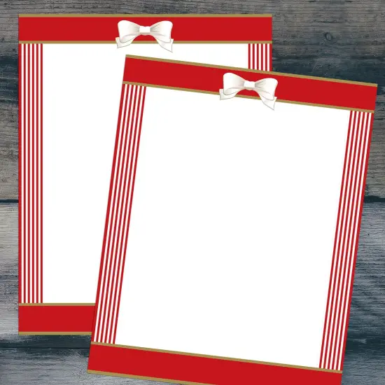 Great Papers! Red Ribbon Holiday Letterhead, Invitations and Announcements, Printer Friendly, 8.5"x11", 50 Pack {2}