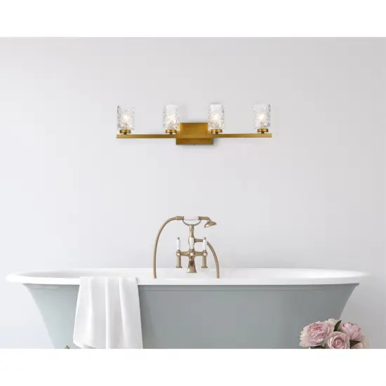 Cassie 4 lights bath sconce in brass with clear shade {2}