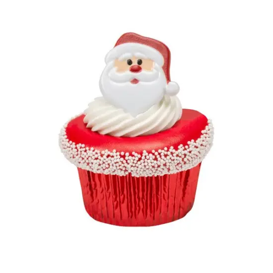 Santa Face Cupcake Rings, 12ct {2}