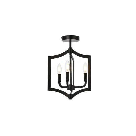 Kiera 3 lights flush mount in black {1}