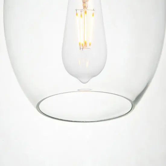 Baxter 3 Lights Black Pendant With Clear Glass {6}