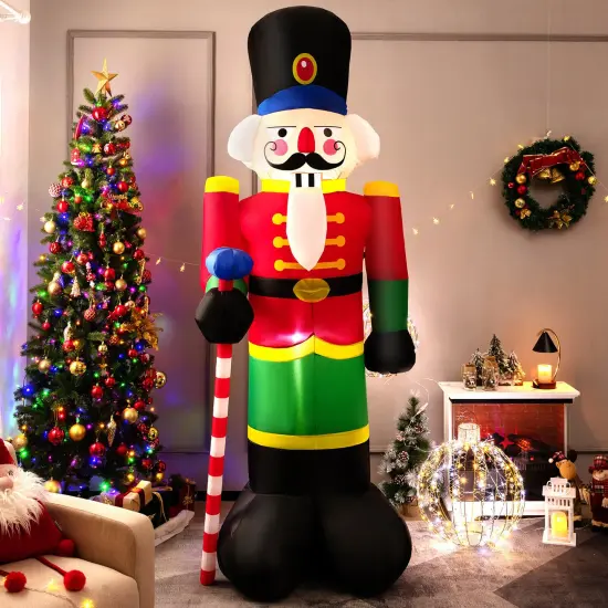 8 Feet Inflatable Nutcracker Soldier with 2 Built-in LED Lights {3}