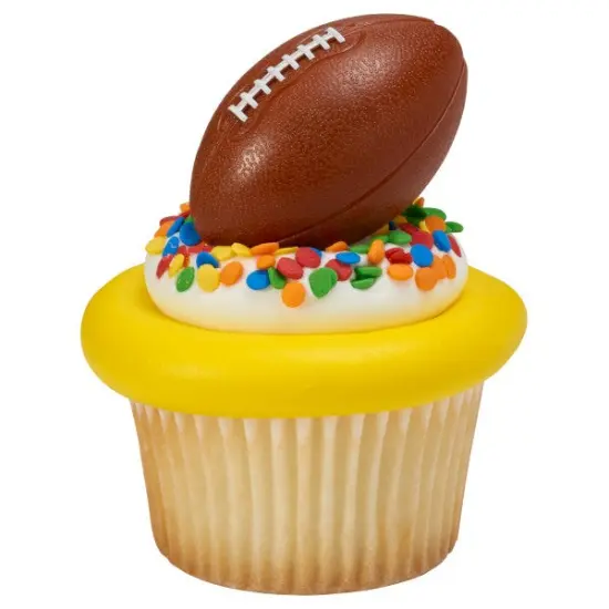 3D Football Cupcake Rings, 12ct {3}