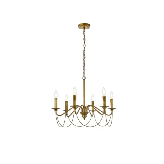 Westley 6 lights pendant in brass {1}