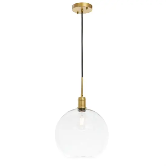 Emett 1 light Brass and Clear glass pendant {4}