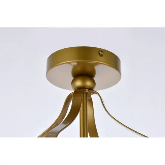 Janet 1 light flush mount in brass {6}