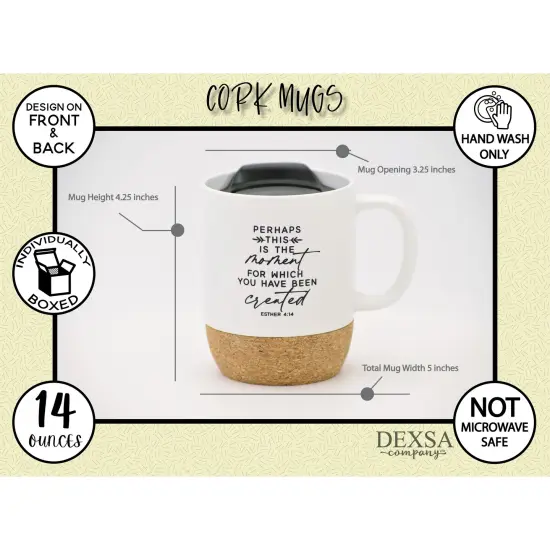 Dexsa Perhaps This Is The Moment Designer Cork Bottom Mug with Lid - 14 oz {5}