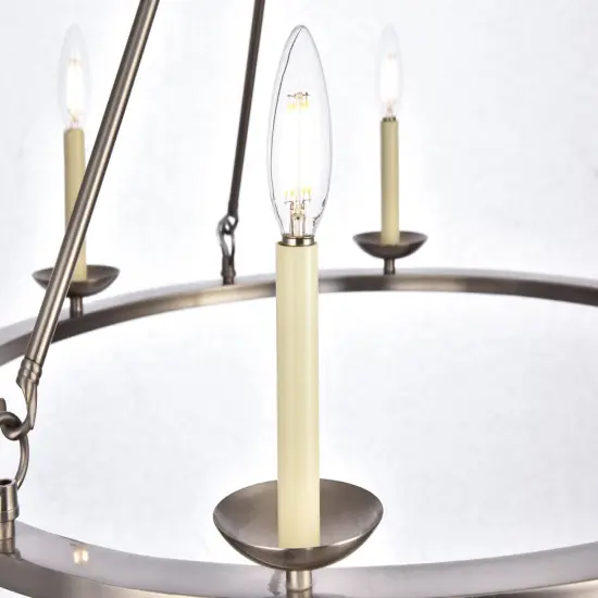 Maine Collection Chandelier D32.4 H23.25 Lt:6 Burnished Nickel Finish {3}