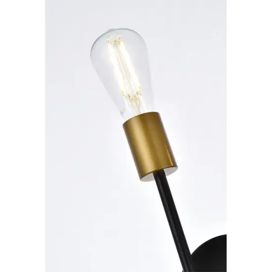 Armin 2 lights wall sconce in black with brass {4}