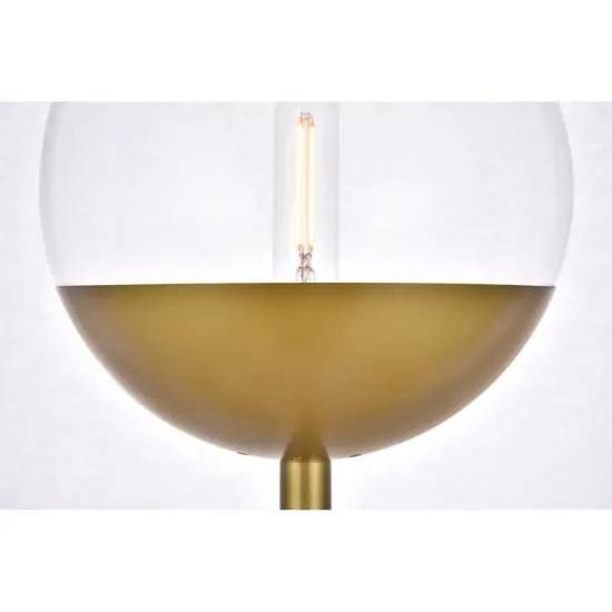 Eclipse 1 Light Brass Floor Lamp With Clear Glass {4}