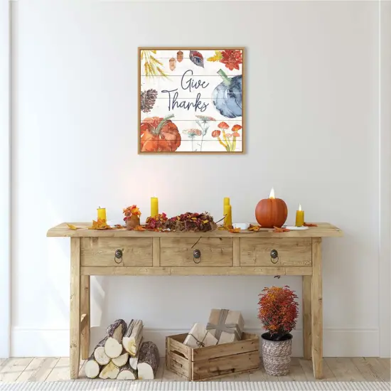 Fall Flair VI Shiplap by Anne Tavoletti Canvas Art Framed {5}