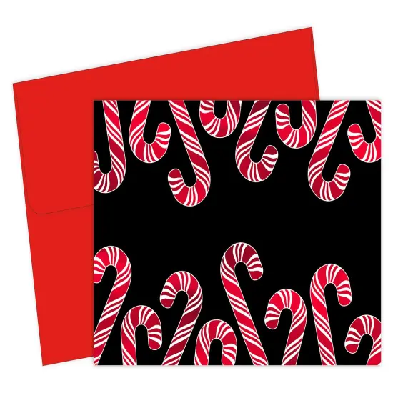 Great Papers! Note Card, Candy Cane with Red Foil, 4.875" x 3.375"(folded), 50 cards/red envelopes {3}