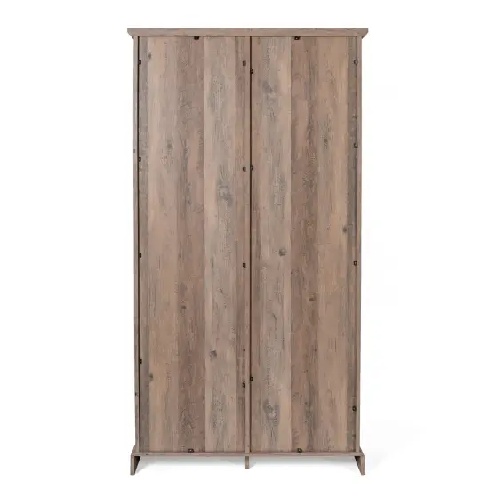Merrick Lane Finnoula Farmhouse Storage Cabinet, Semi-Open Storage with Sliding Barn Door White {9}