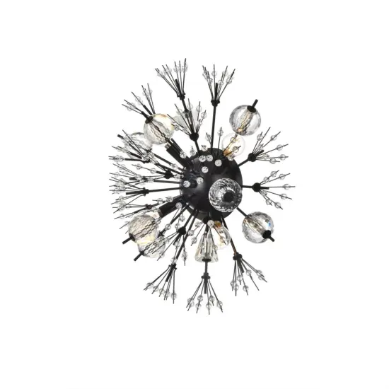 Vera 19 inch crystal starburst wall sconce in black {3}