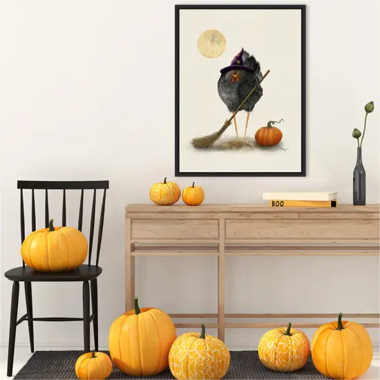 Banshee Halloween Hen by Shanda Louis Canvas Art Framed {6}