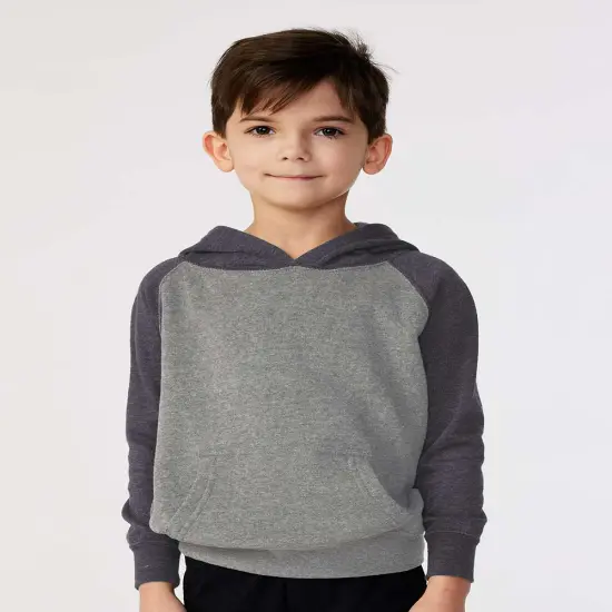 Independent Trading Co&reg; Youth Lightweight Special Blend Raglan Hooded Sweatshirt Carbon {1}