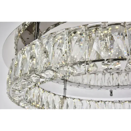 Monroe LED light Chrome Flush Mount Clear Royal Cut Crystal {5}