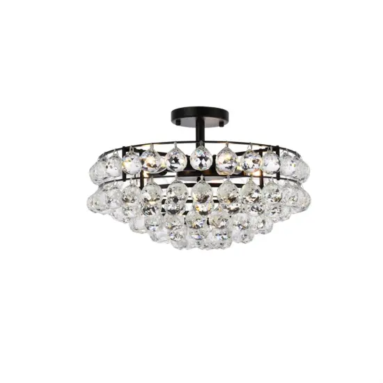 Savannah 18 inch flush mount in black {1}