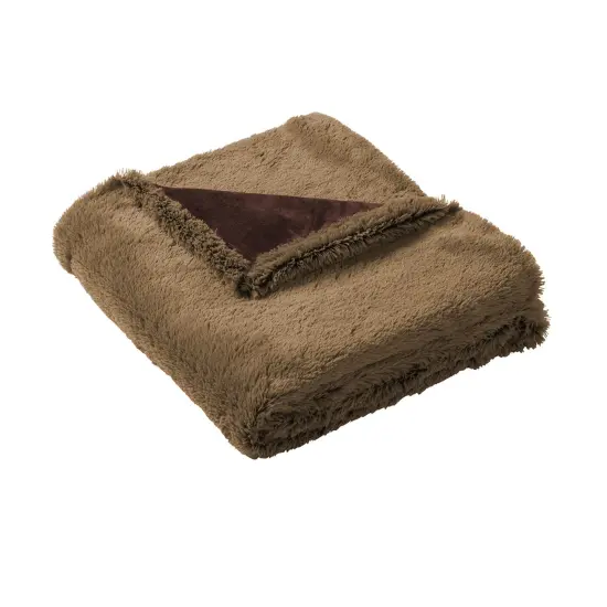 Faux Fur Blankets Embrace | RADYAN&reg; Shadow grey/ deep bl {5}