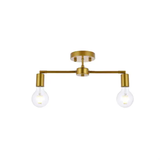 Zane 2 lights brass flush mount {1}