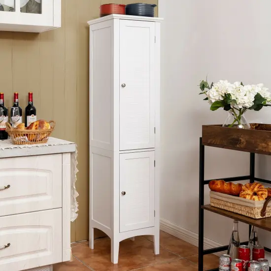 Freestanding Bathroom Storage Cabinet for Kitchen and Living Room White {2}