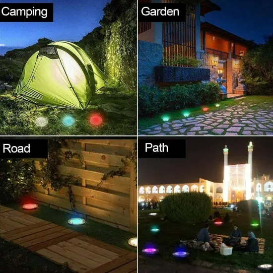 Solar Ground Lights Waterproof in-Ground Disk Lights for Garden Pathway {3}
