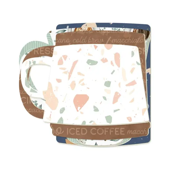 P13 Light Chipboard Album Base With Papers 6"X6"-Mix And Match, Coffee Break {2}