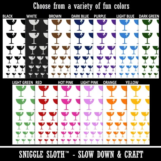 Fragile Glass Icon Temporary Tattoo Water Resistant Fake Body Art Set Collection Light Pink {2}