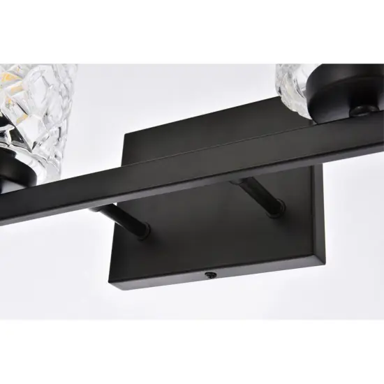 Cassie 2 lights bath sconce in black with clear shade {4}