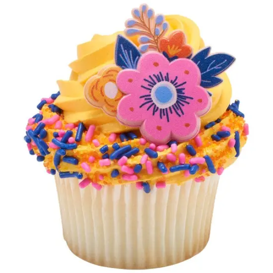 Spring Floral Cupcake Rings, 12ct {2}
